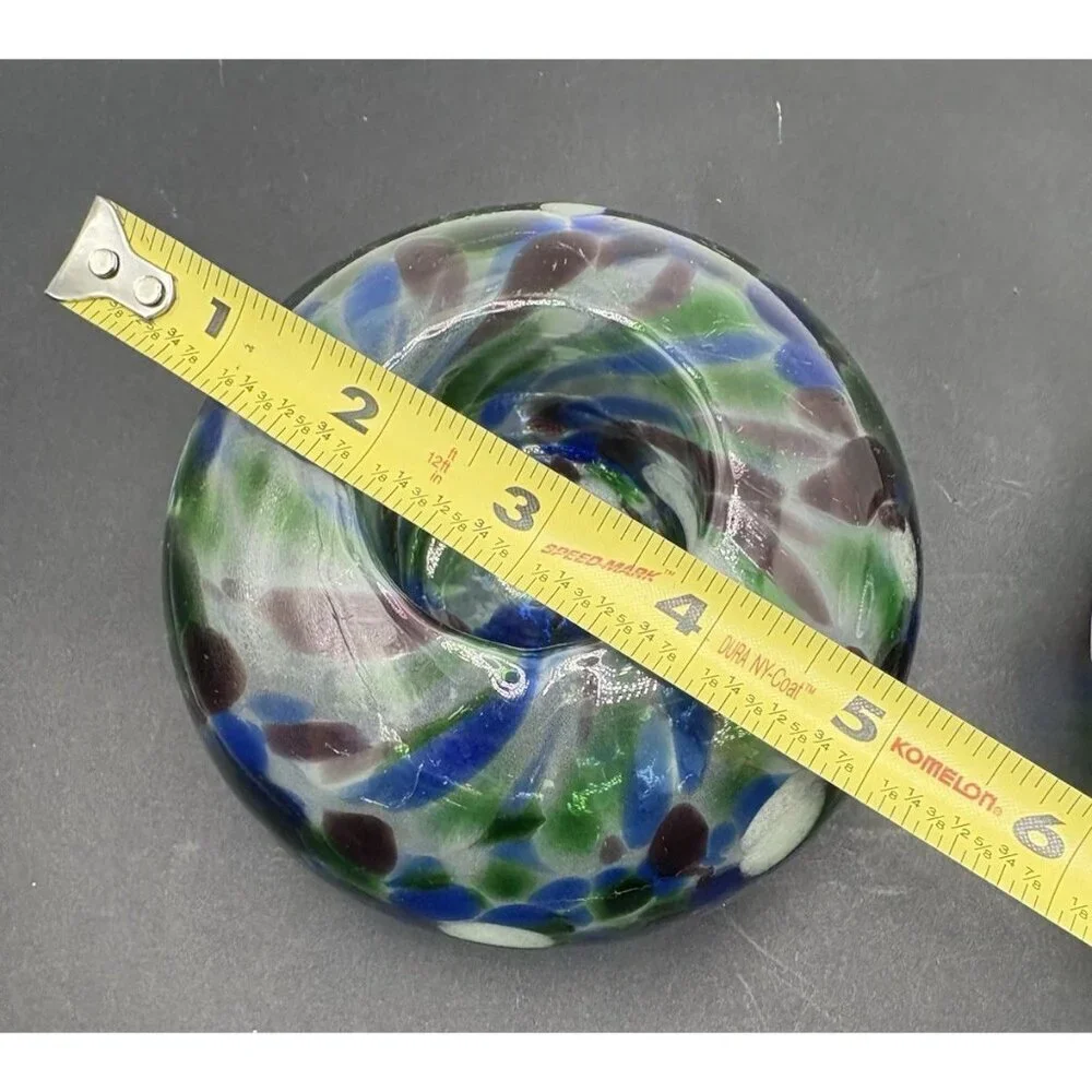 Vintage Handblown Glass Votive Candle Holder Set Of 2